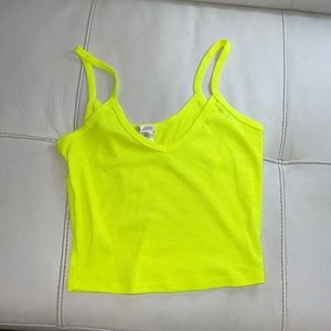 NWOT Fashion nova neon yellow crop